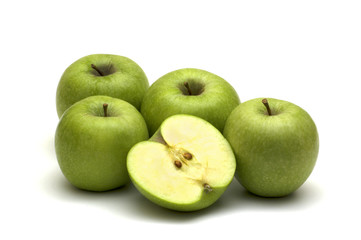 fresh apples on white background