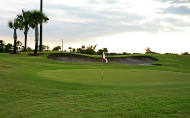 A golf course resort