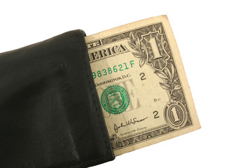 One Dollar Bill and Wallet