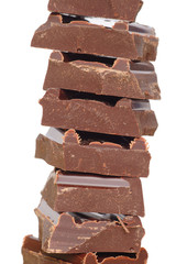 morceaux de chocolat empilés
