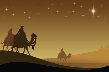 Three wisemans and the star of Bethlehem