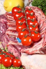 lamb ribs and cherry tomato