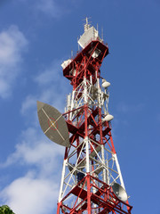 Set of antennas on the tv-transmitter tower