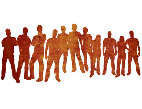 textures style of people silhouettes 