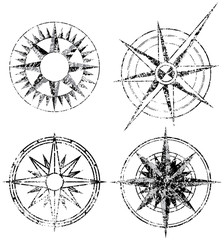 Four Grunge Compasses