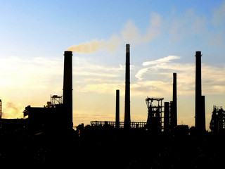 Fototapeta na wymiar Silhouette of factory 