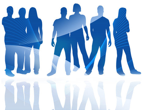 textures style of people silhouettes 