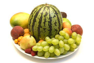 fruits assortment on whitye background