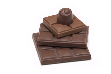 chocolate on white background
