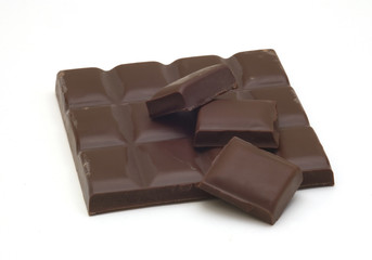 chocolate on white background