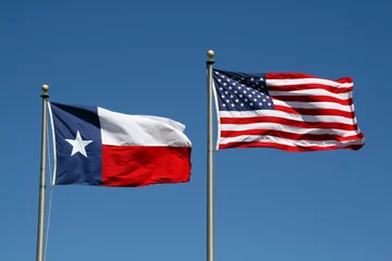 Fotobehang Texas and US Flag © Brandon Seidel