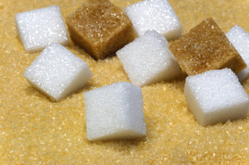 white and brown sugar