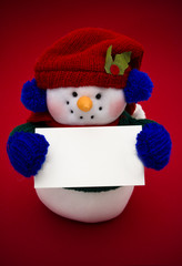 Snowman Holding a Sign