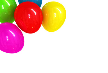 holidays card with ballons isolated on white