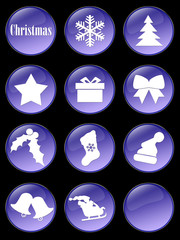Special Christmas holiday glassy buttons collection © IndianSummer