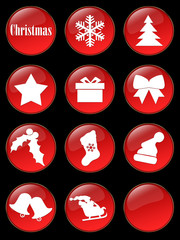 Special Christmas holiday glassy buttons collection © IndianSummer