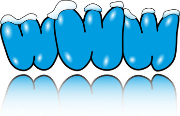 Snow on WWW. A vector illustration.