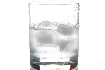 verre d'eau glacé