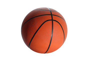 isolated orange-black basketball ball
