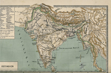 Old Map of india