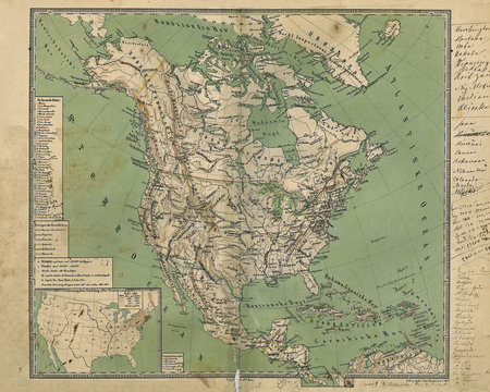 Old map of North America