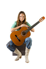 Young girl with guitar.