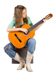 Young girl with guitar.