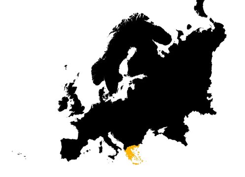 Europe with highlighted Greece map