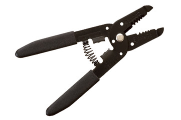 close-up of  wire tongs tool on white