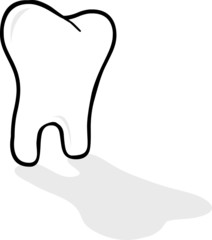 White Tooth with shadow