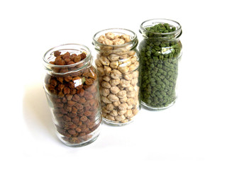 Tricolor Chick Peas in Bottles Top View 4