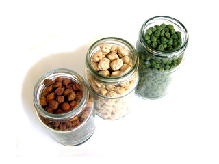 Tricolor Chick Peas in Bottles Top View 3