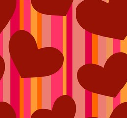 Seamless painted hearts background