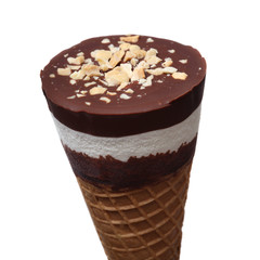 chocolate ice cream isolated on white
