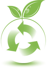 Icone de recyclage à feuilles