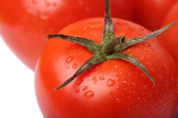 Tomato on white background