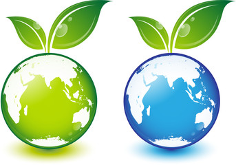 Terre vectorielle à feuilles, facilement modifiable