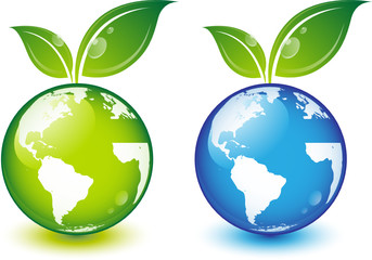 Terre vectorielle &agrave; feuilles, facilement modifiable