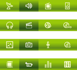 Green bar media icons
