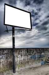blank billboard against a blue sky. just add your text.