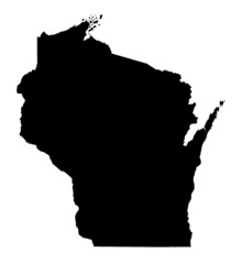 map of Wisconsin, USA - obrazy, fototapety, plakaty