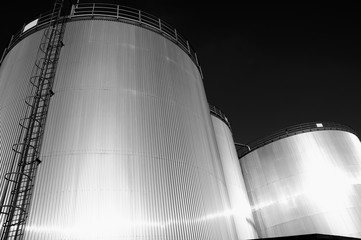 oil-tanks in dark toning concept