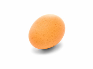 Single chicken egg isolated on white background.