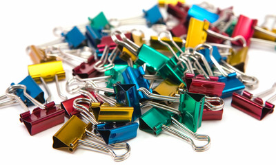 Colorful binder clips.