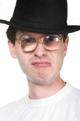man in hat and glasses
