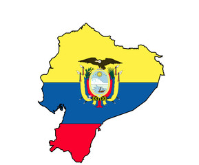 Flagge und Karte von Ecuador