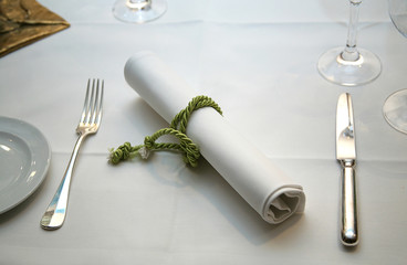 The served table at restaurant