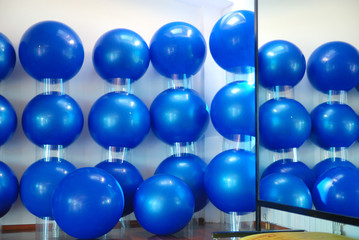 pilates balls in fitness studio