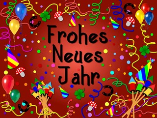 frohes neues jahr rot
