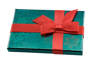 green foil wrapped gift